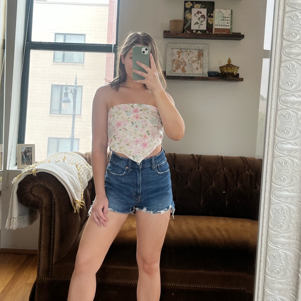 Floral scarf tie top Abercrombie